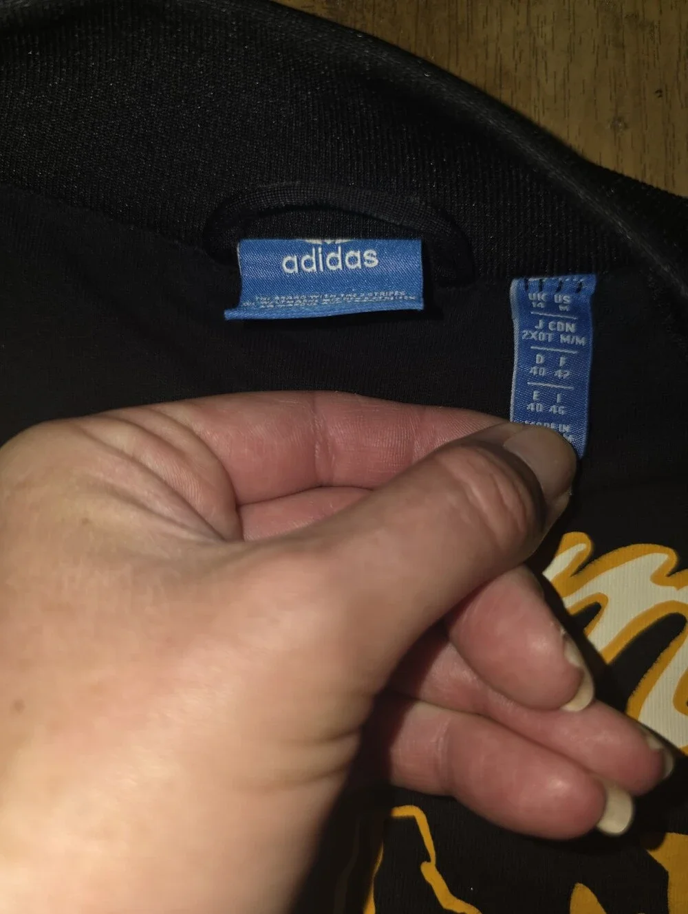 adidas Black Track Jacket with Yellow Osaka Tiger Patch